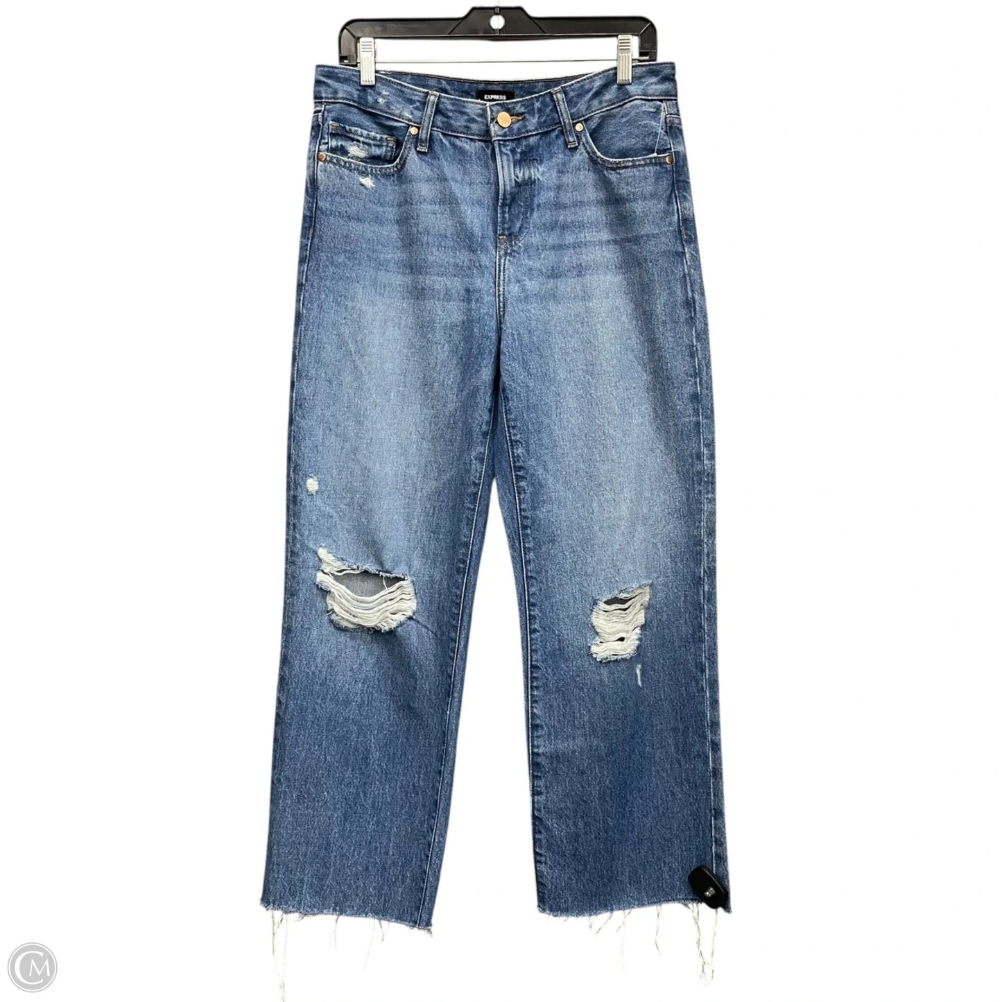 Jeans Wide Leg By Express In Blue Denim, Size: 6