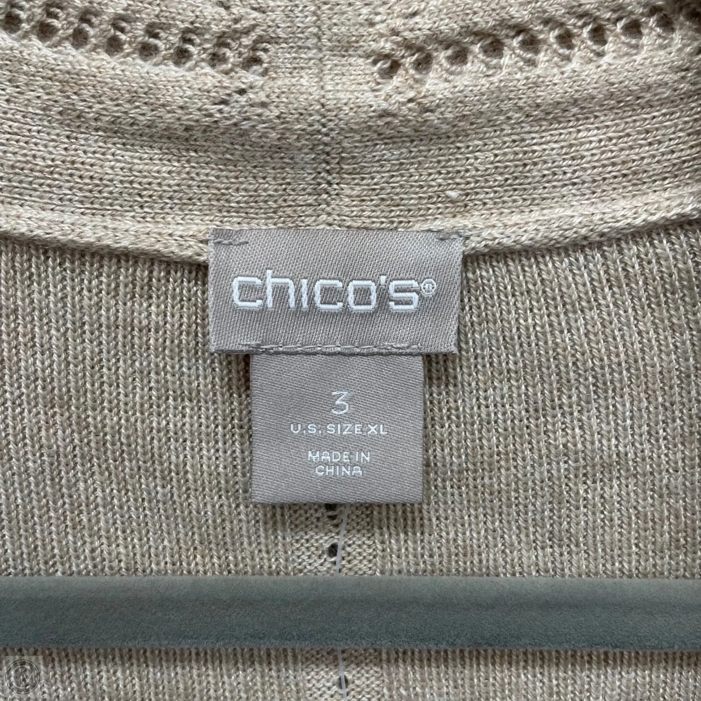 Cardigan By Chicos In Tan, Size: Xl