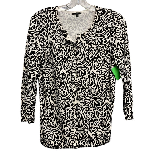 Sweater Cardigan By Talbots In Black & White, Size:Sp