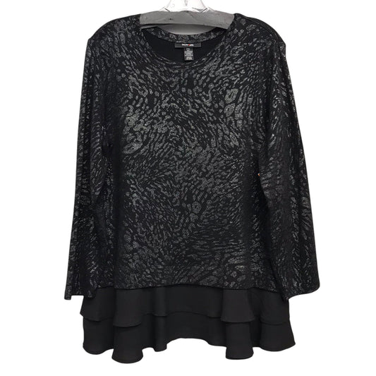 Top Ls By Style And Company In Black & Silver, Size:Xlp