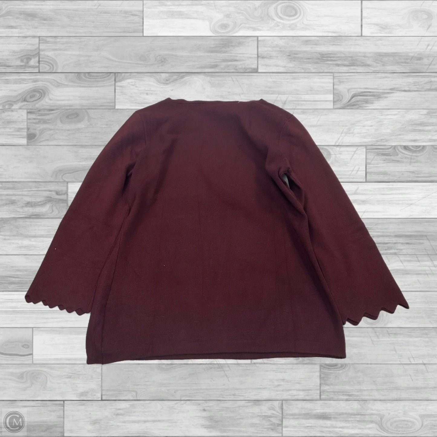 Top Long Sleeve By Philosophy In Maroon, Size: M