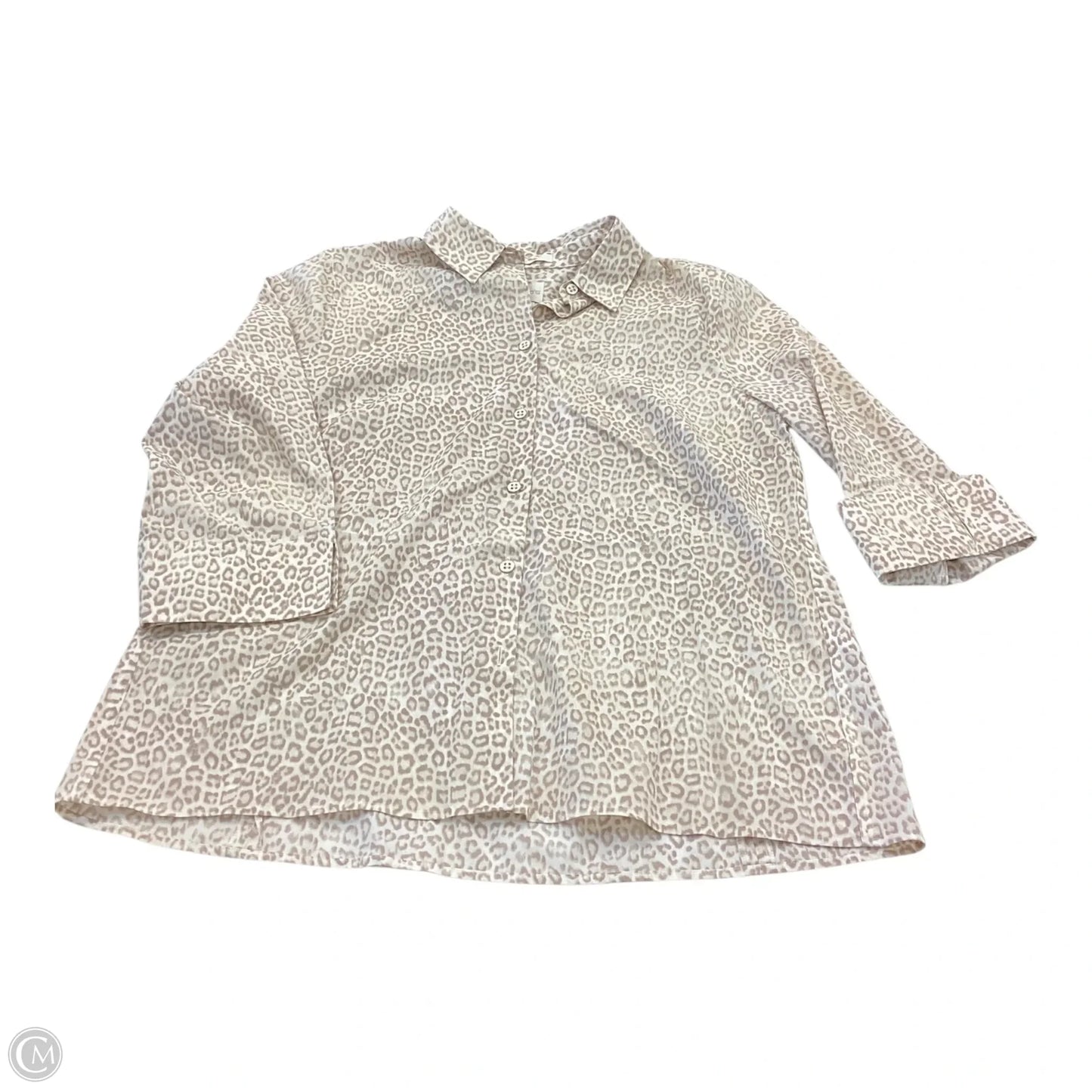 Top 3/4 Sleeve By Chicos In Animal Print, Size: 0p