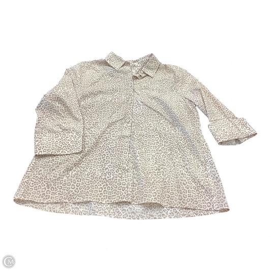 Top 3/4 Sleeve By Chicos In Animal Print, Size: 0p