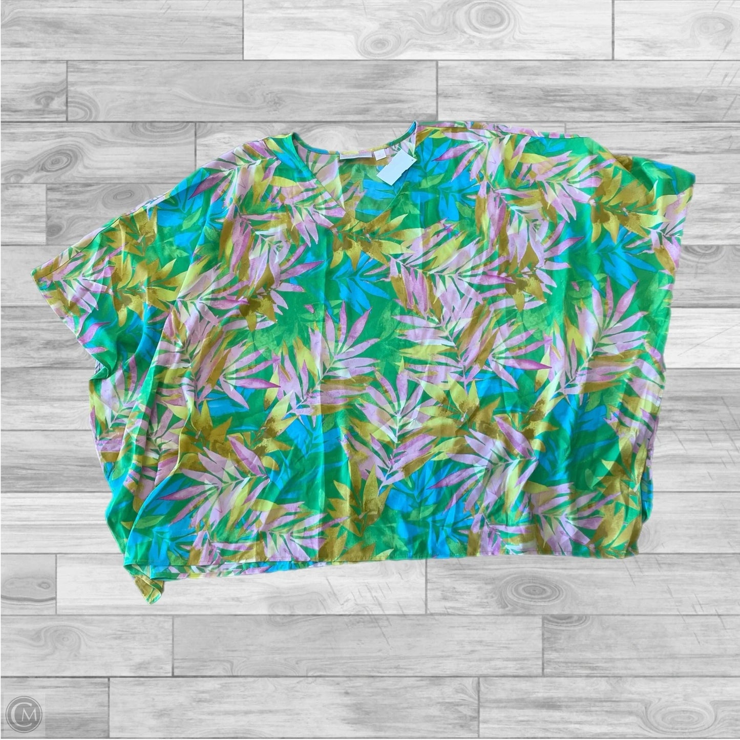 Poncho By Belle By Kim Gravel In Tropical Print, Size: L