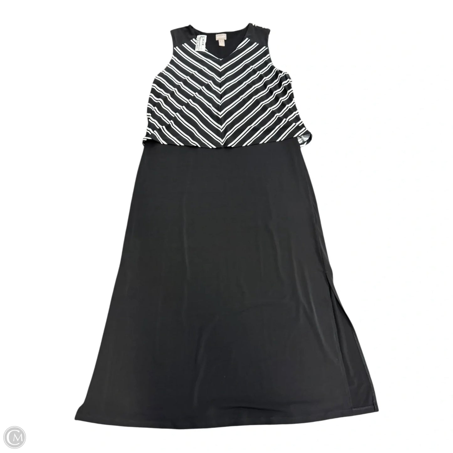 Dress Casual Maxi By Chicos In Black & White, Size: L