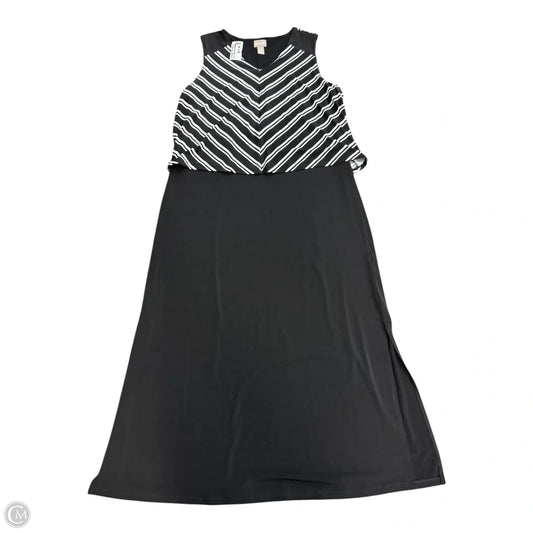 Dress Casual Maxi By Chicos In Black & White, Size: L