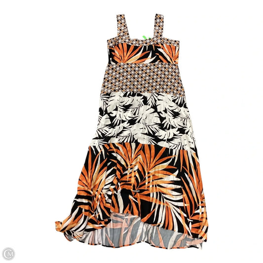 Dress Casual Maxi By Clothes Mentor In Black & Orange, Size: Xl