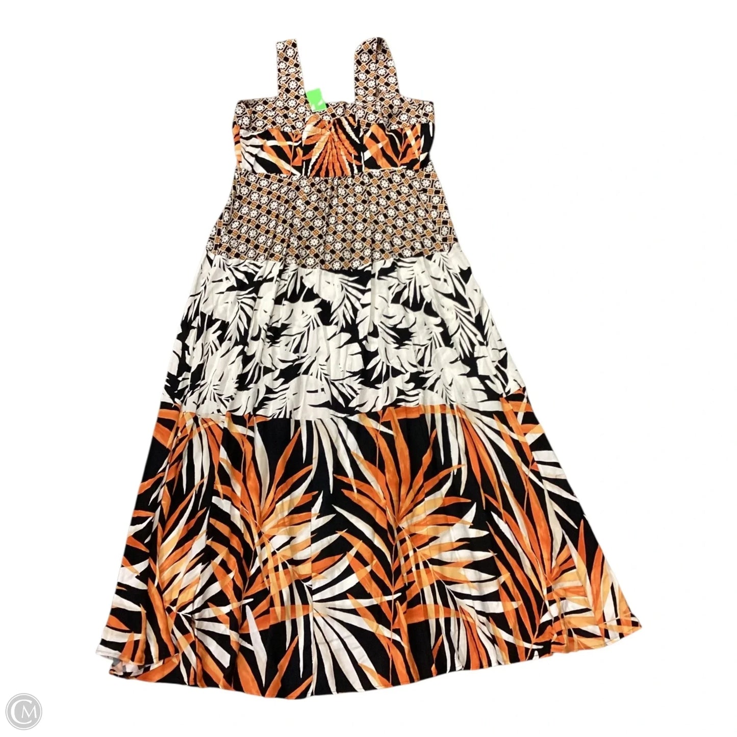 Dress Casual Maxi By Clothes Mentor In Black & Orange, Size: Xl