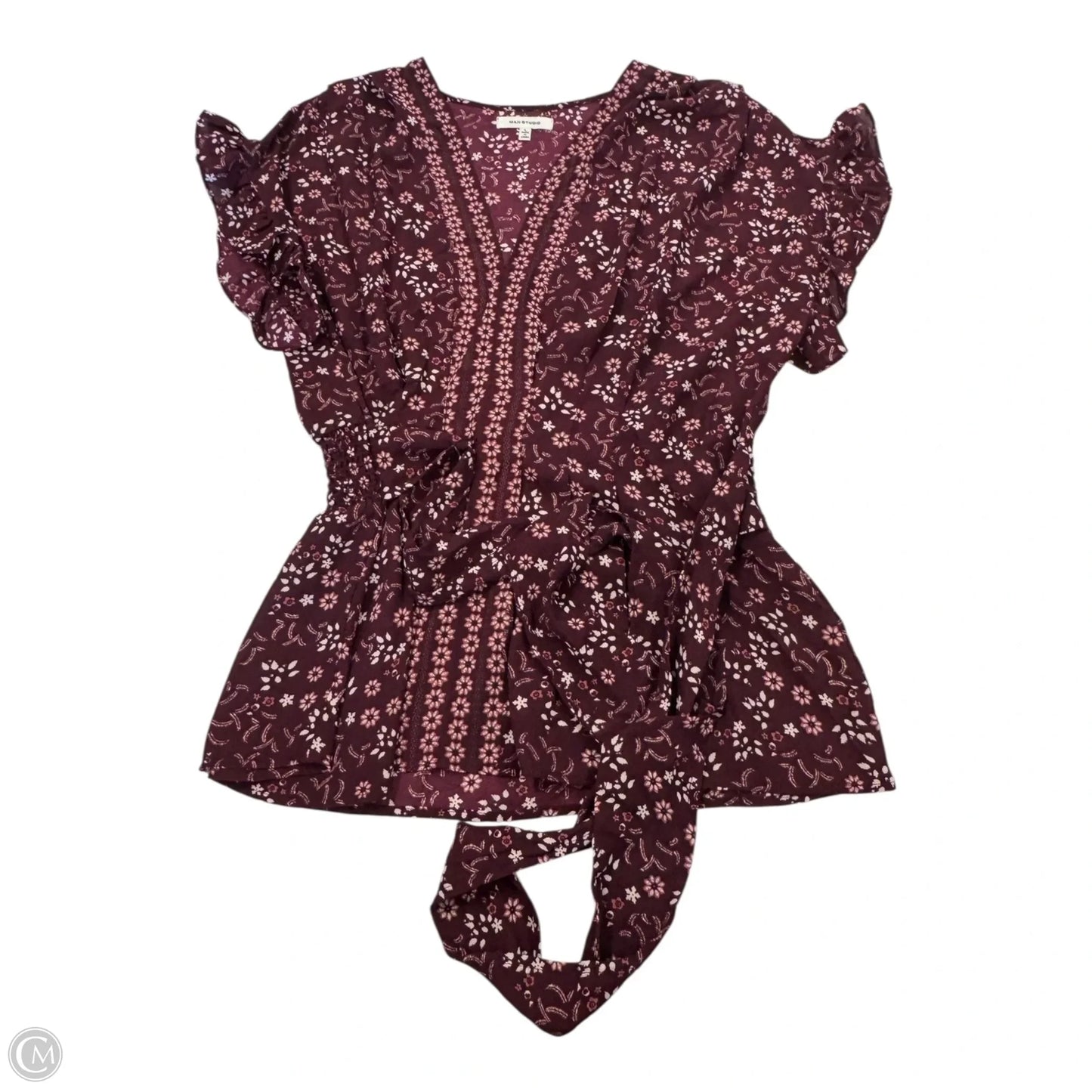 Top Short Sleeve By Max Studio In Purple, Size: L