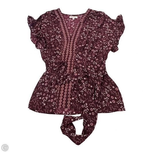 Top Short Sleeve By Max Studio In Purple, Size: L