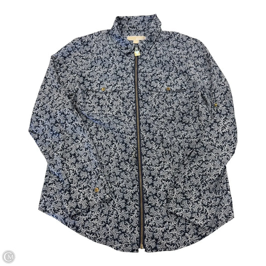 Top Long Sleeve By Michael By Michael Kors In Blue & White, Size: M