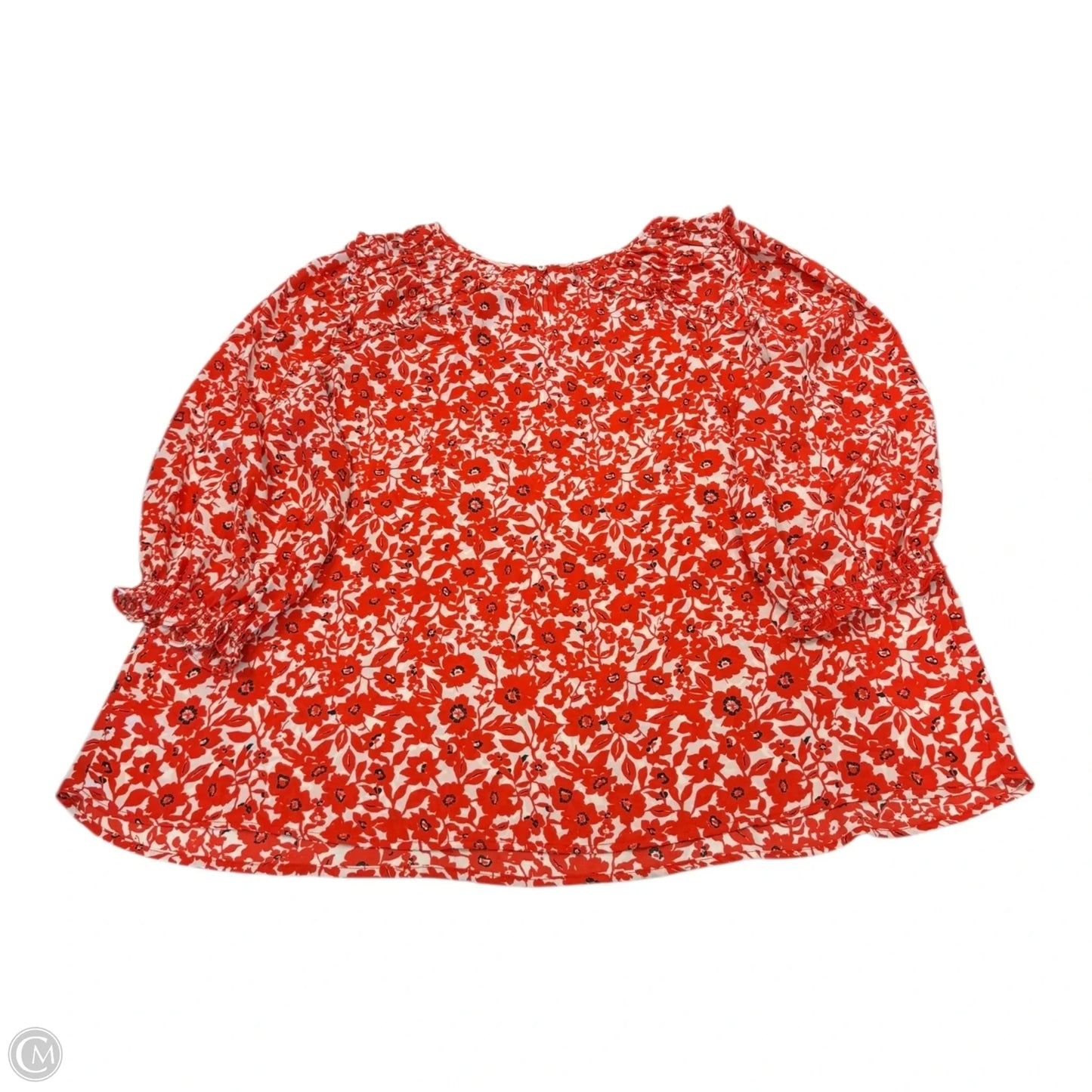 Top Long Sleeve By Max Studio In Red & White, Size: 1x