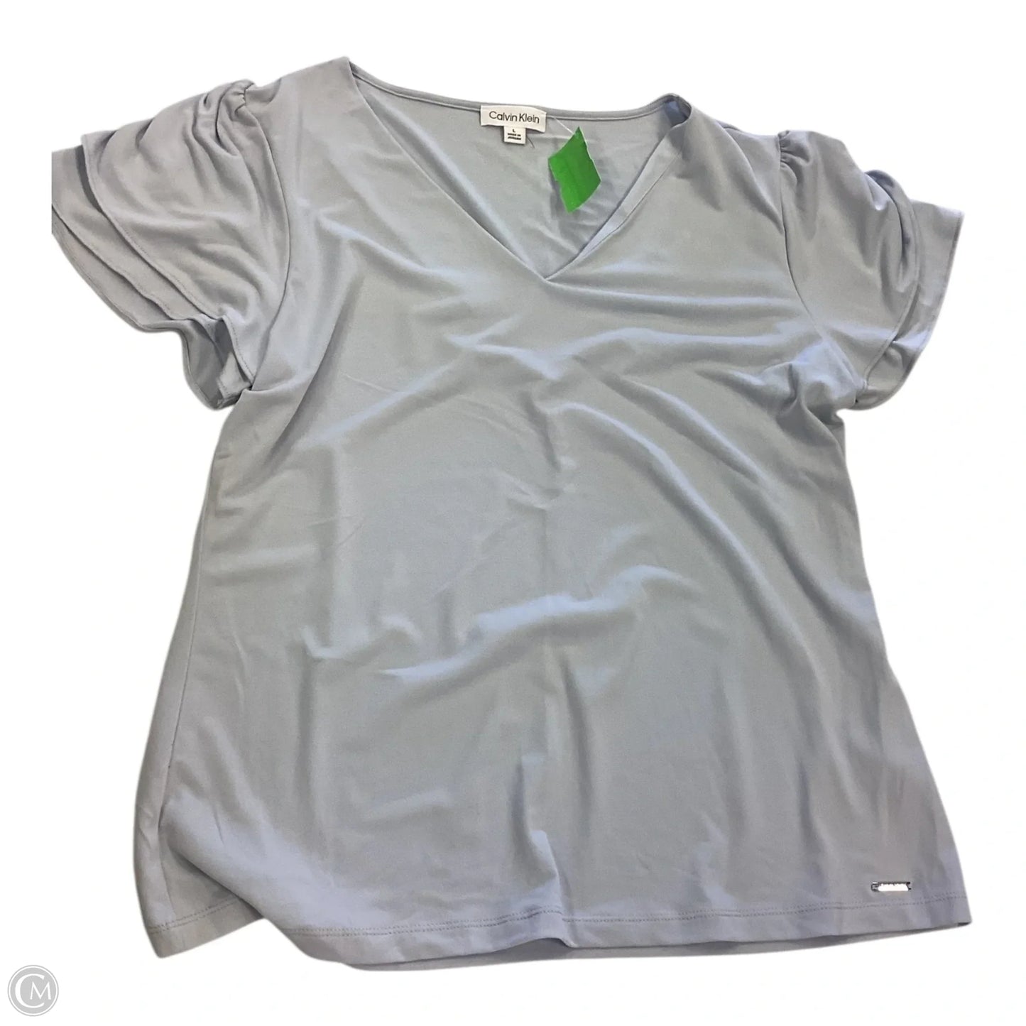 Top Short Sleeve By Calvin Klein In Blue, Size: L