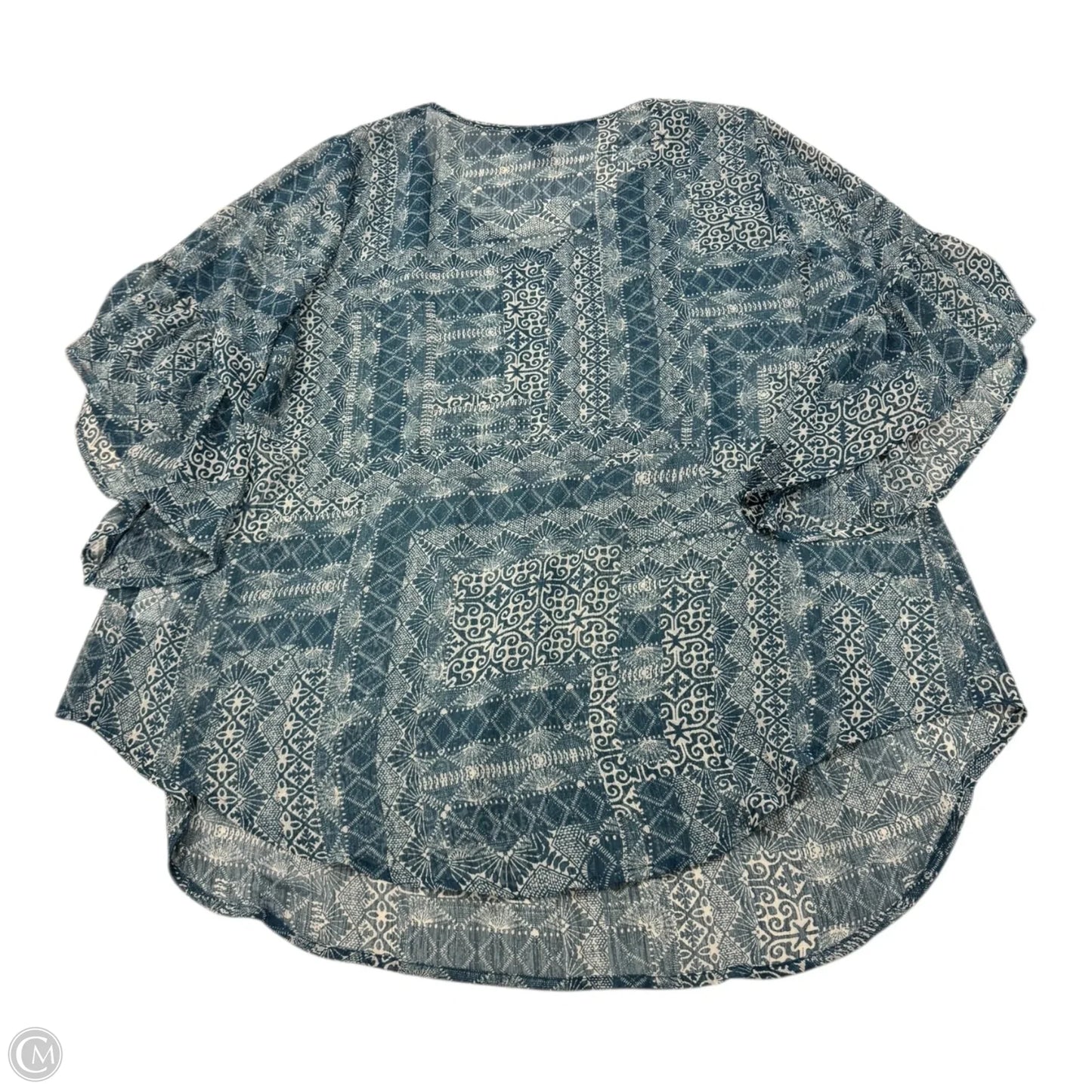 Top Short Sleeve By Style And Company In Blue & White, Size: M