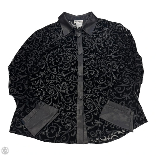 Top Long Sleeve By Perceptions In Black, Size: 8