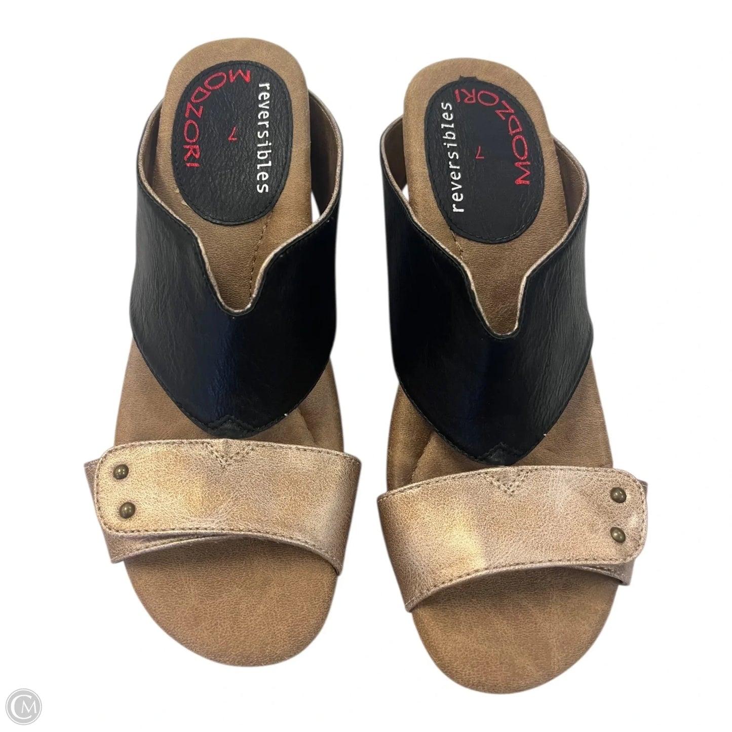 Shoes Heels Wedge By Clothes Mentor In Black & Brown, Size: 7
