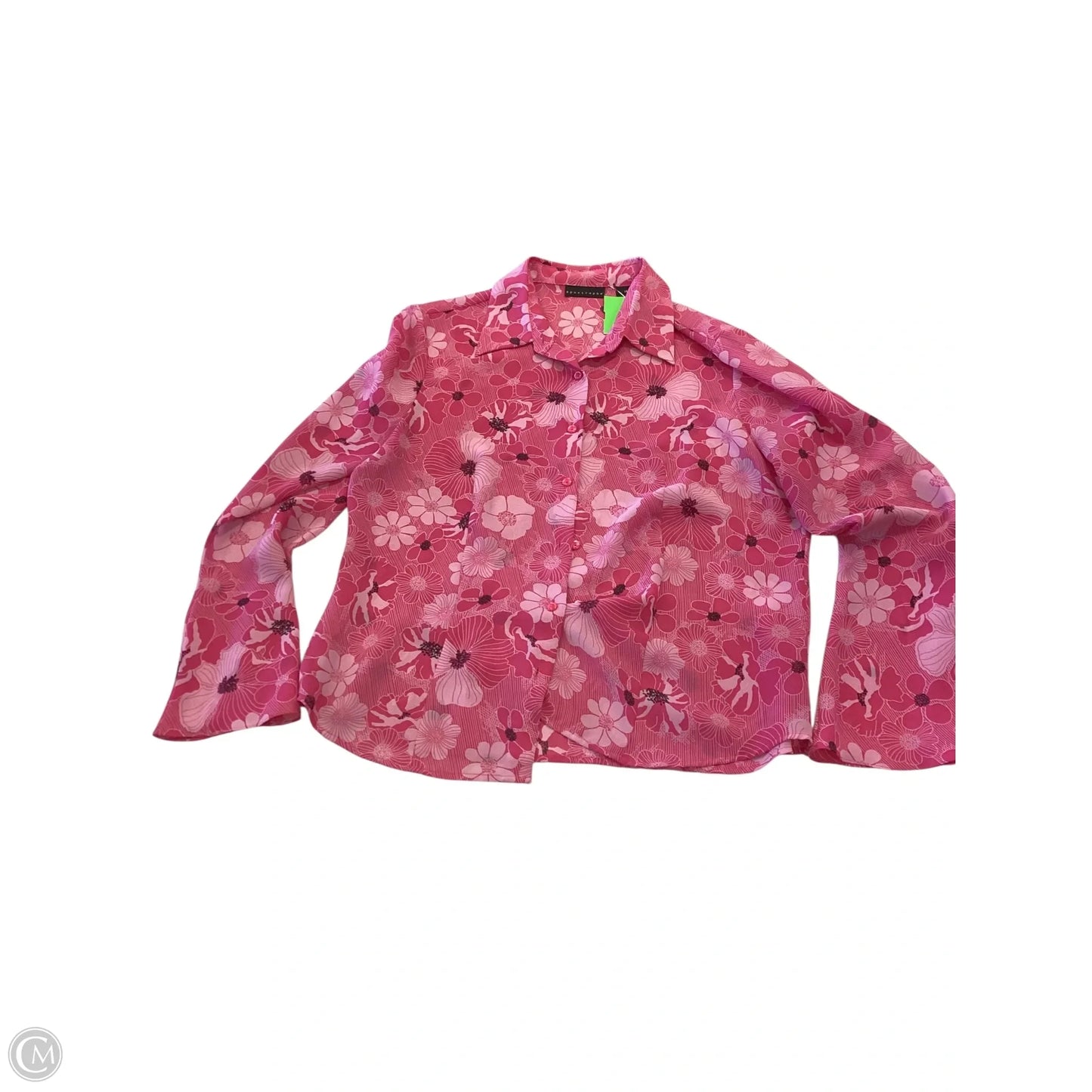 Top Long Sleeve By Apostrophe In Pink, Size: 14
