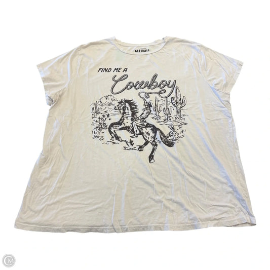 Top Short Sleeve Basic By Show Me Your Mumu In Cream, Size: Xl