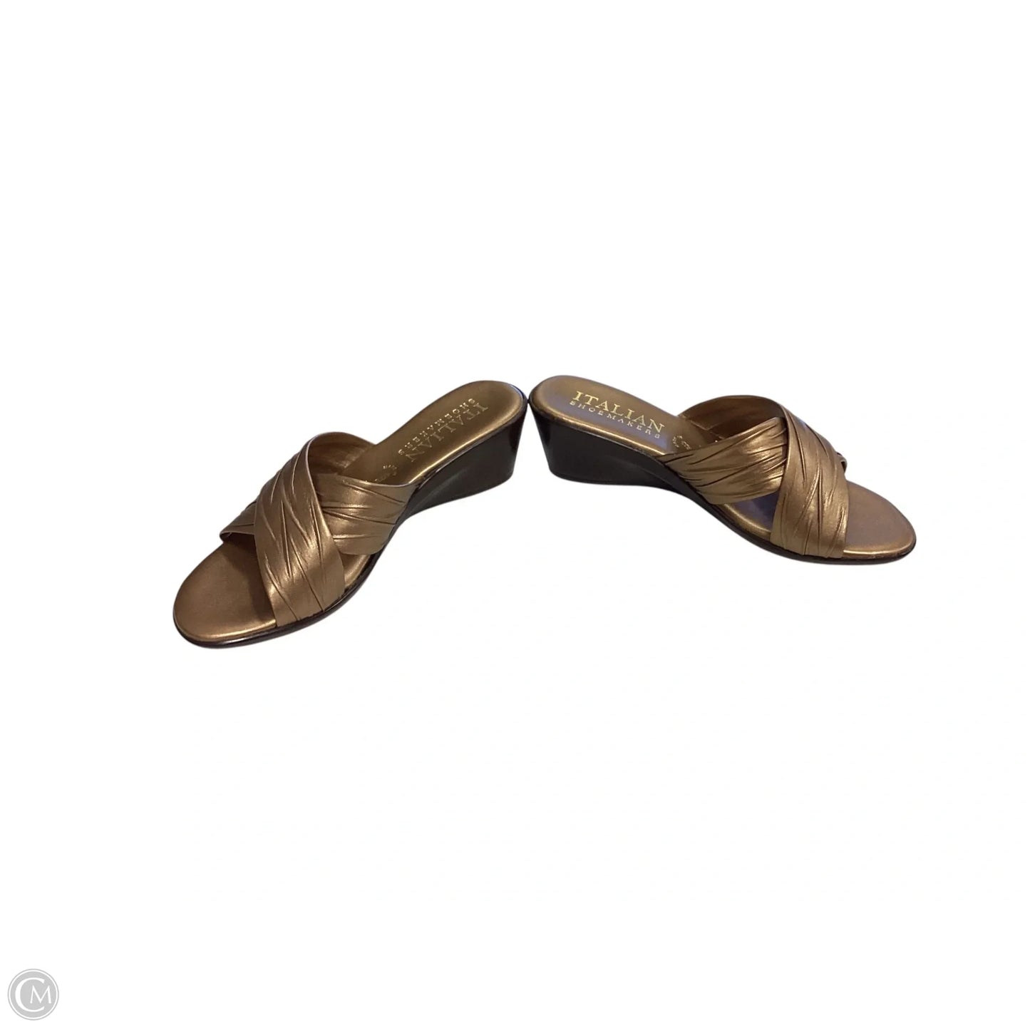 Shoes Heels Wedge By Italian Shoemakers In Bronze, Size: 6
