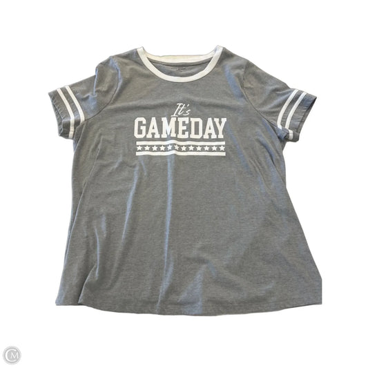 Top Short Sleeve Basic By Lane Bryant In Grey & White, Size: 14