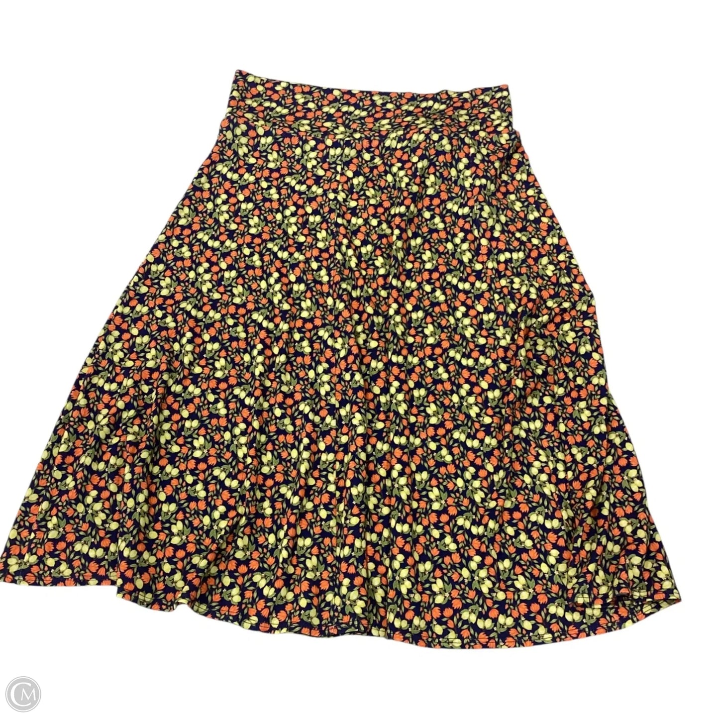 Skirt Midi By Clothes Mentor In Orange & Yellow, Size: S