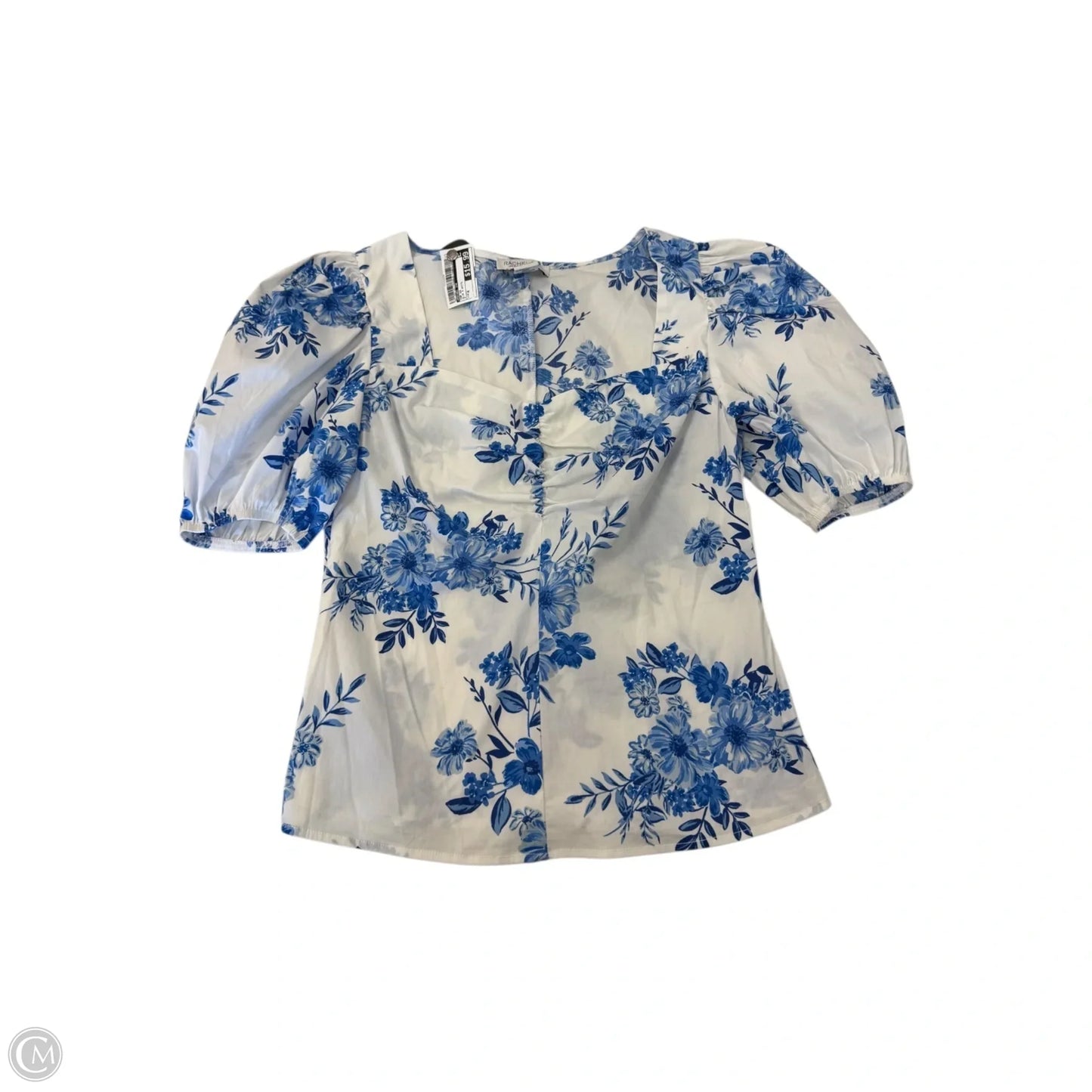 Top Short Sleeve By Rachel Zoe In Blue & White, Size: M