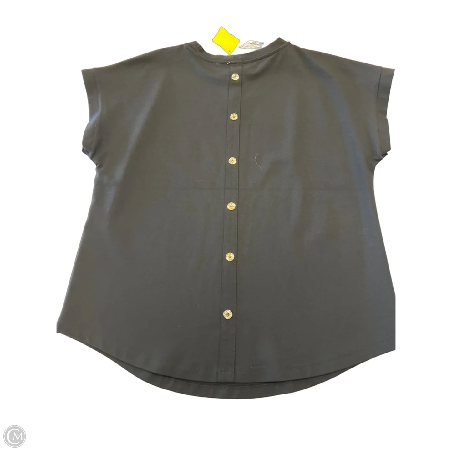 Top Short Sleeve By Anne Klein In Black, Size: L