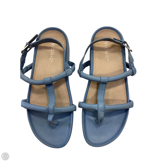 Sandals Heels Wedge By Vionic In Blue, Size: 9
