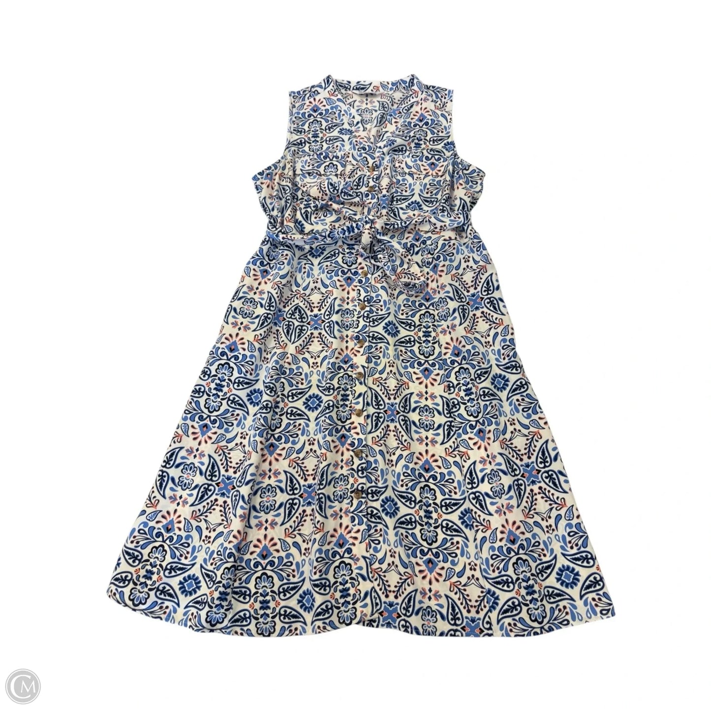 Dress Casual Short By Croft And Barrow In Blue & White, Size: Xlp