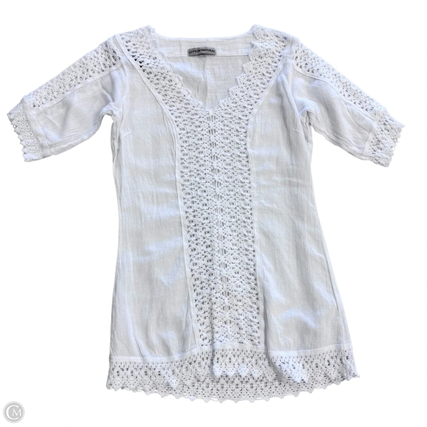 Top Short Sleeve By Clothes Mentor In White, Size: S