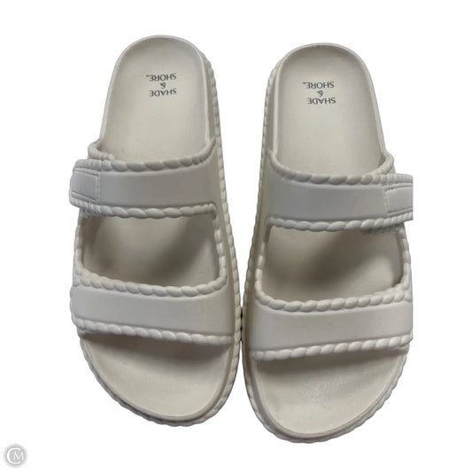 Sandals Flats By Shade & Shore In Cream, Size: 8