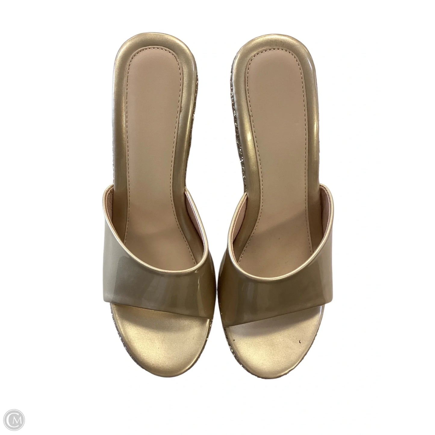 Shoes Heels Wedge By Clothes Mentor In Gold, Size: 8.5