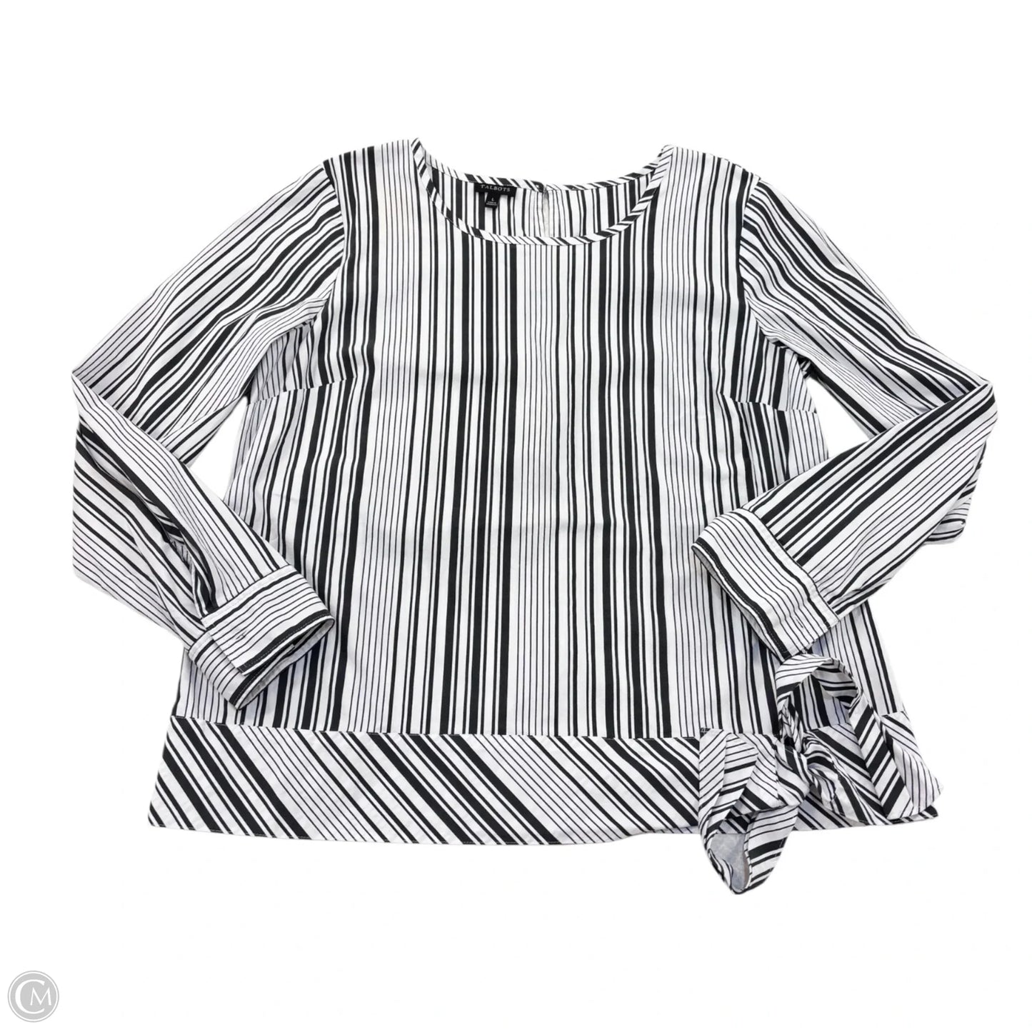 Top Long Sleeve By Talbots In Striped Pattern, Size: L