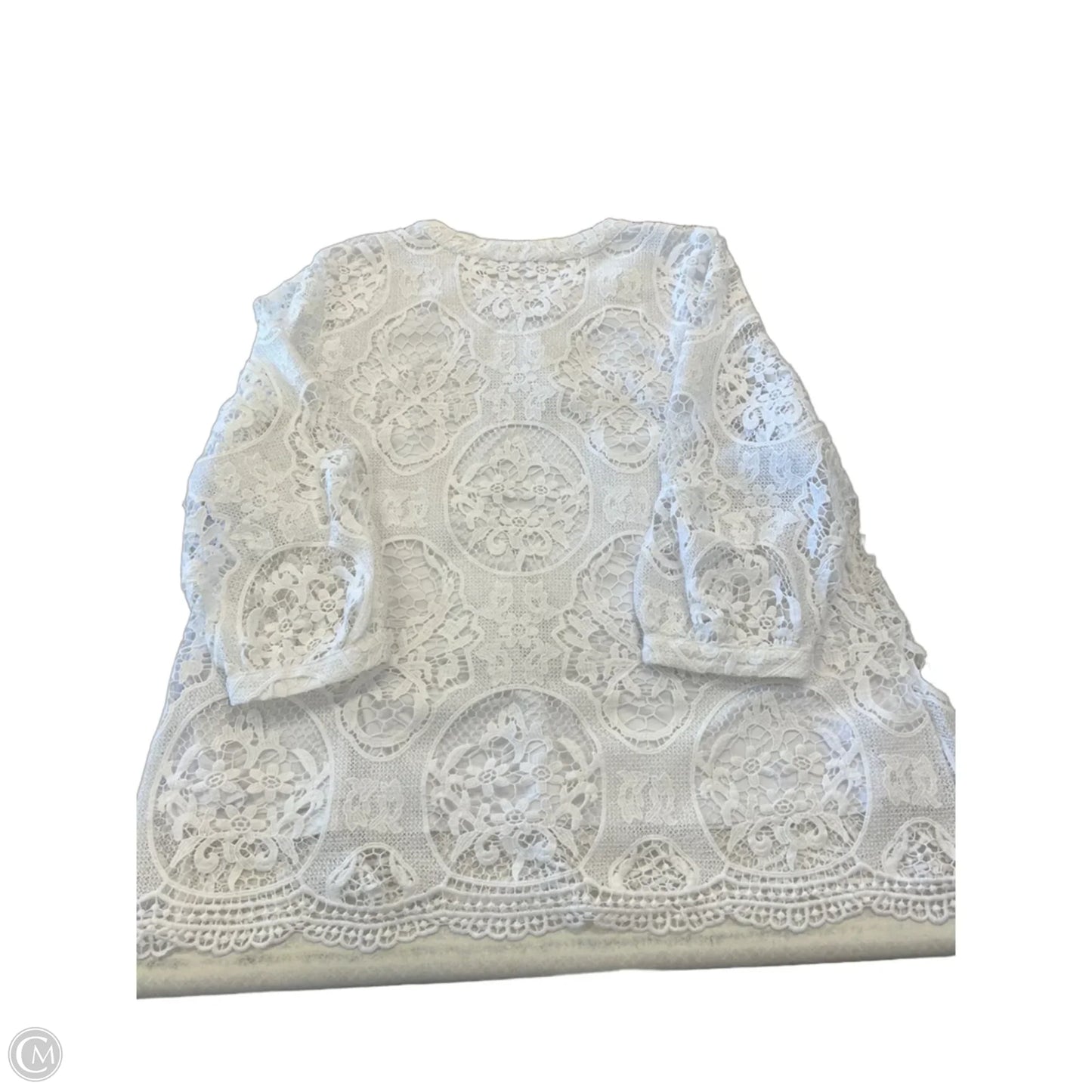 Top 3/4 Sleeve By Soft Surroundings In White, Size: 2x
