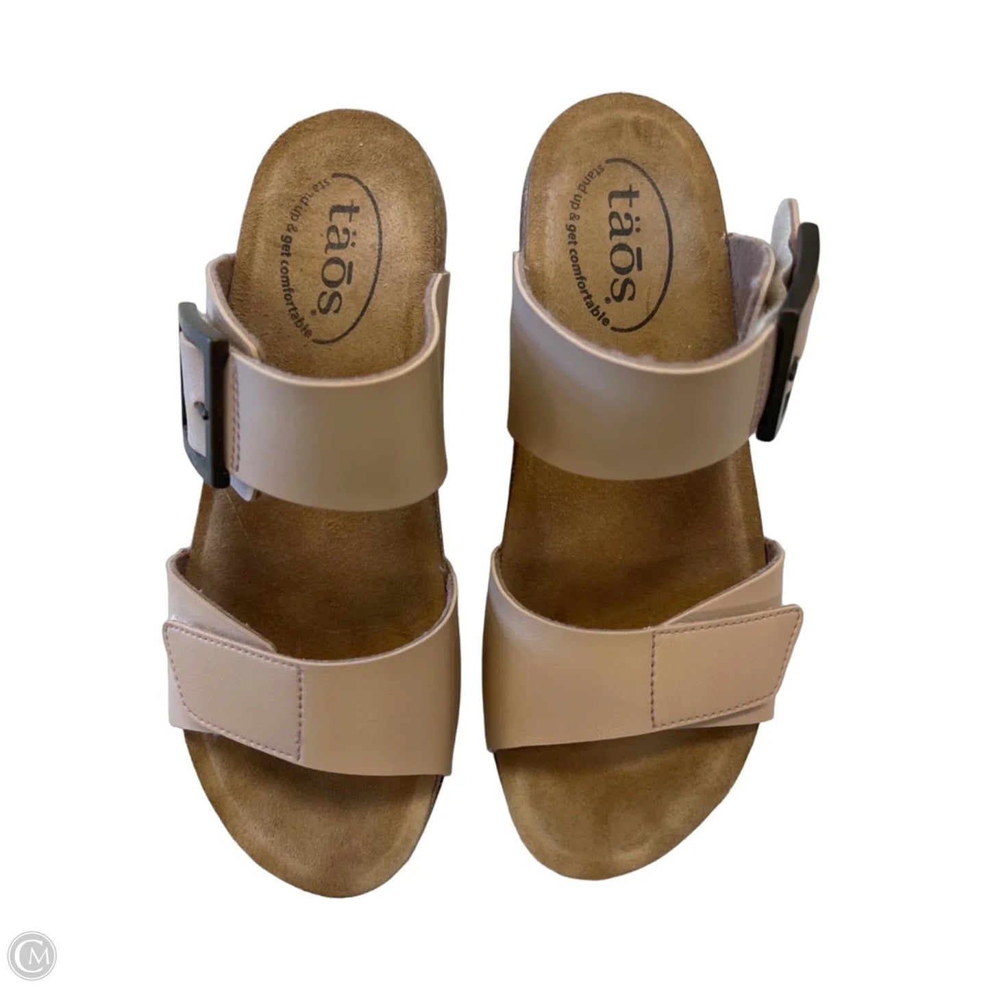 Sandals Heels Wedge By Taos In Tan, Size: 8.5