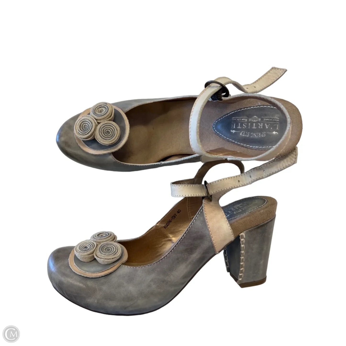 Shoes Heels Block By Spring Step In Grey, Size: 9.5