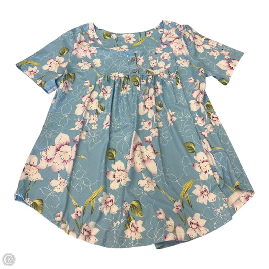 Top Short Sleeve Basic By Clothes Mentor In Floral Print, Size: 2x