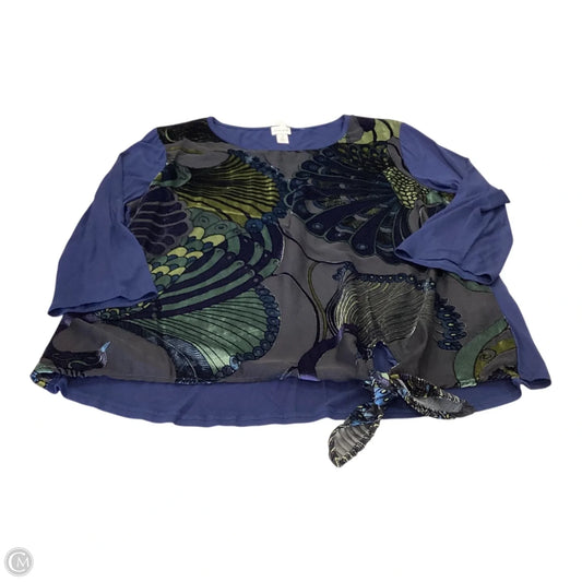 Top Long Sleeve By Chicos In Multi-colored, Size: Xl