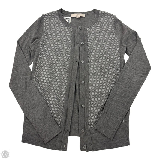 Sweater Cardigan By Loft In Grey, Size: Xs