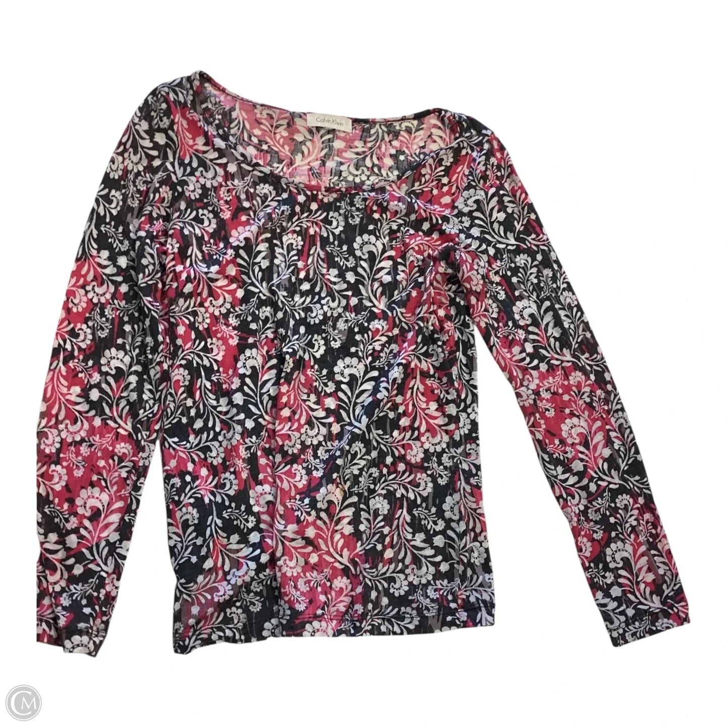 Top Long Sleeve By Calvin Klein In Multi-colored, Size: S
