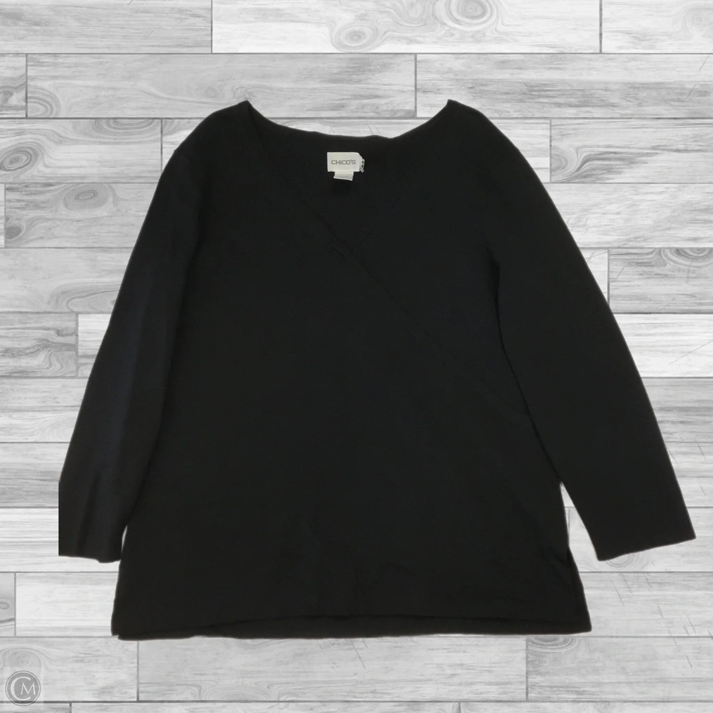 Top Long Sleeve By Chicos In Black, Size: M