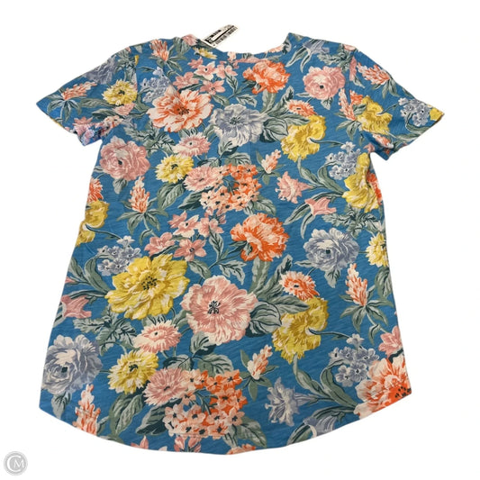 Top Short Sleeve By Loft In Floral Print, Size: Xs