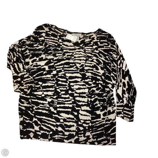 Top Long Sleeve By Chicos In Black & Cream, Size: 2