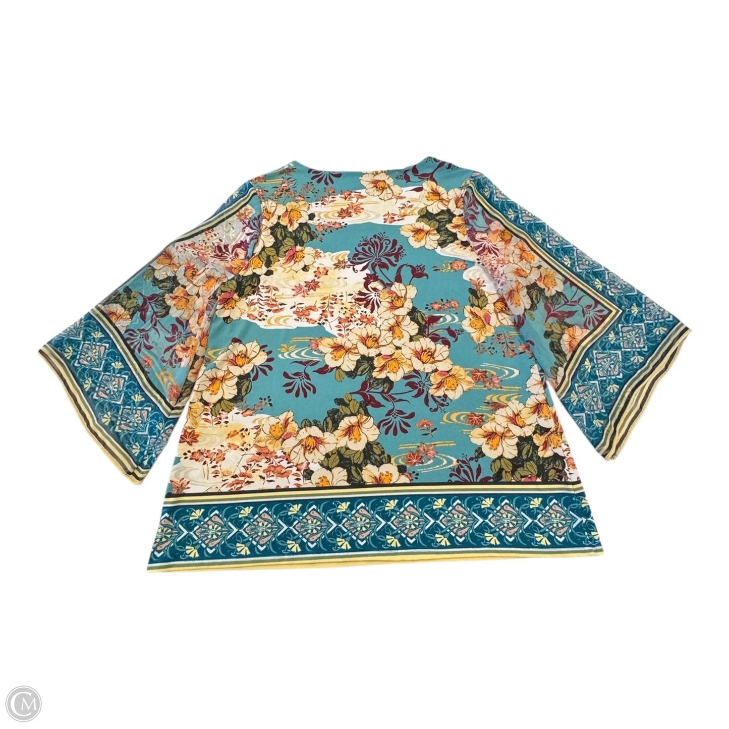 Top 3/4 Sleeve By Chicos In Multi-colored, Size: 2 (L)