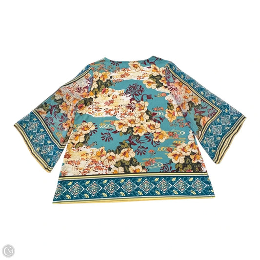 Top 3/4 Sleeve By Chicos In Multi-colored, Size: 2 (L)