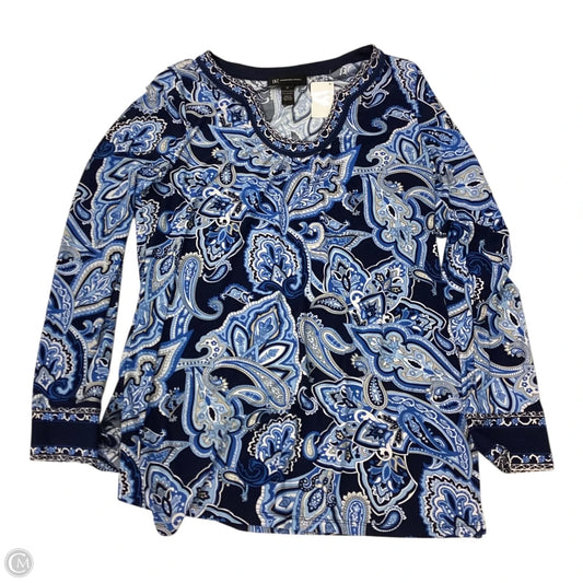 Top Long Sleeve By Inc In Blue, Size: M