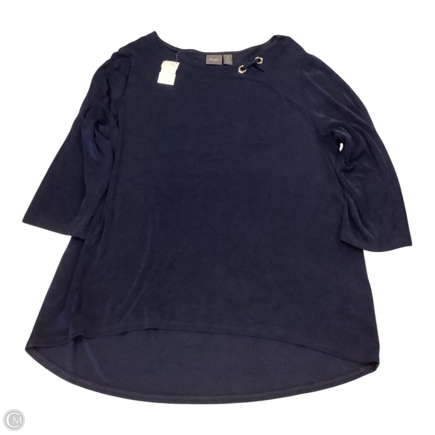Top 3/4 Sleeve By Chicos In Navy, Size: Xl