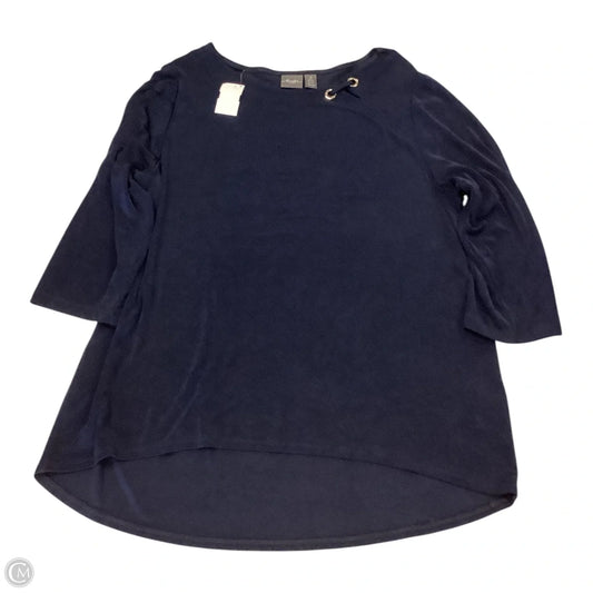 Top 3/4 Sleeve By Chicos In Navy, Size: Xl