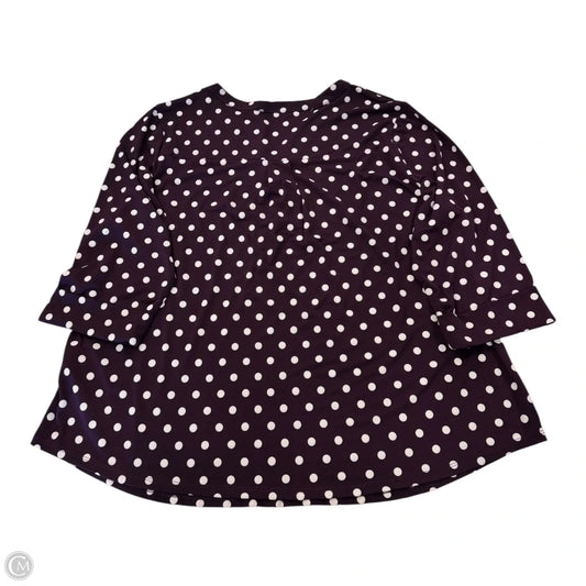 Top Long Sleeve By Papermoon In Polkadot Pattern, Size: 3x