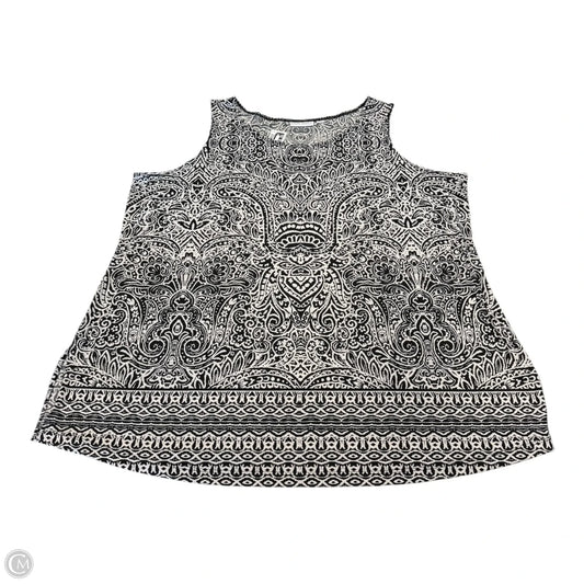Top Sleeveless By Susan Graver In Black & White, Size: 3x